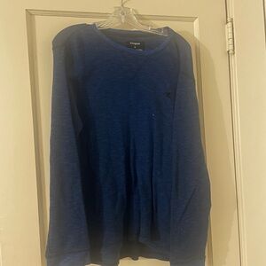 Express Men's Navy Long Sleeve Tee